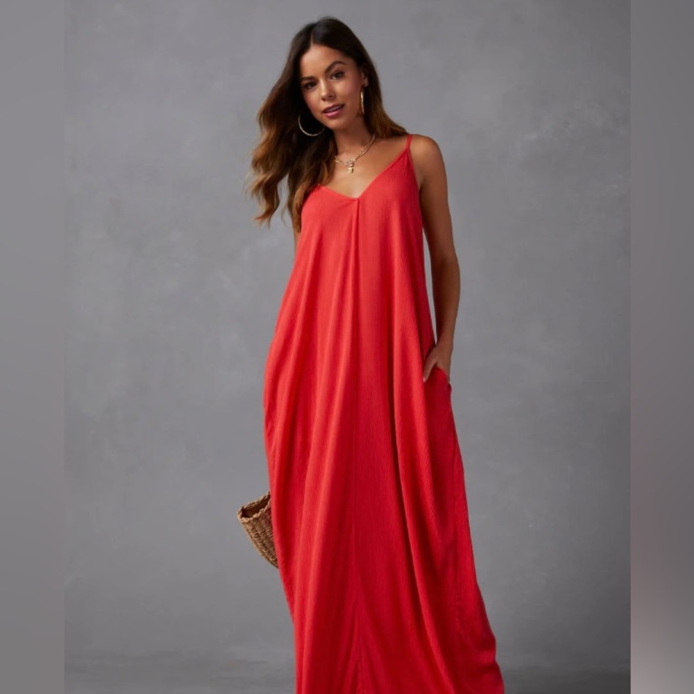 VICI Pocketed Maxi Dress Size Large Burnt Orange 🧡🧡🧡